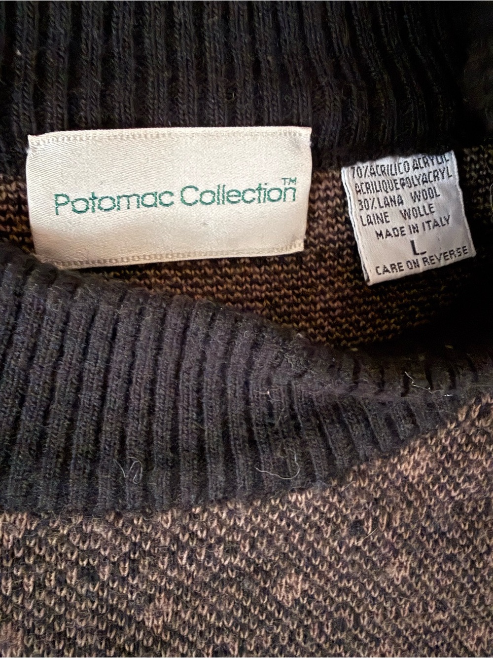 Vintage Potomac Collection Wool Blend Geometric Sweater L Italy - Picture 4 of 4